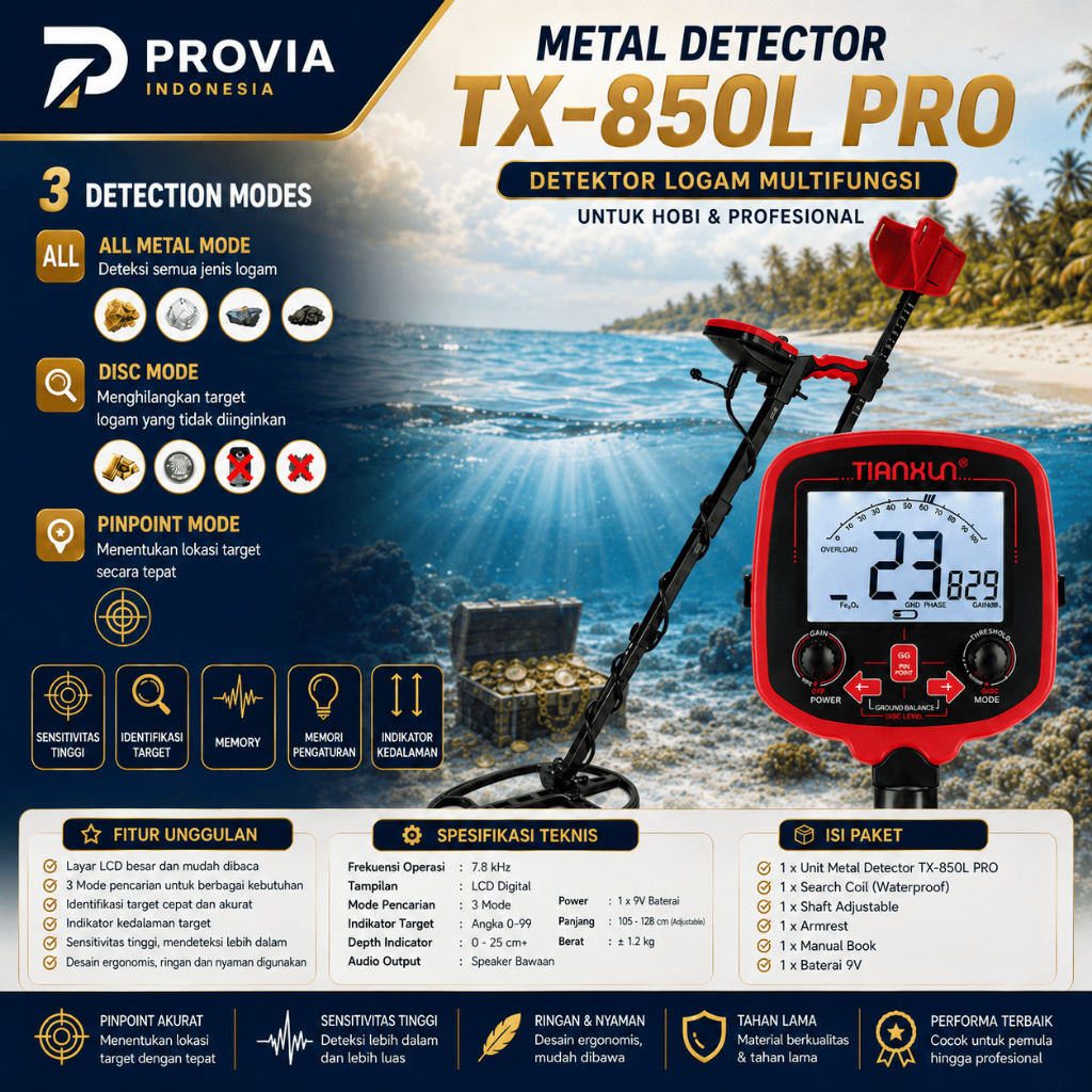 METAL DETECTOR TIANXUN TX850 ORIGINAL | ALAT PENCARI EMAS UNDERGROUND DETEKSI LOGAM GOLD SILVER AKUR