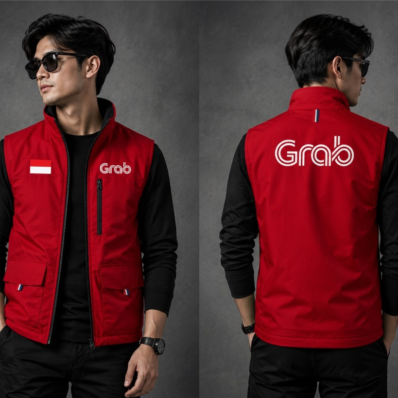 Rompi Outdoor Grab  Rompi Ojol Grab, Rompi Kasual Grab Original, Rompi Ojol