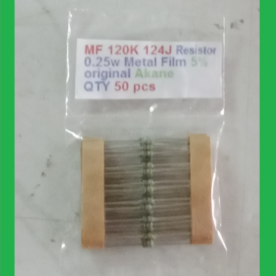 Qty 50 Pcs MF 120K 124J Resistor 0.25W Metal Film 5% Original Akane