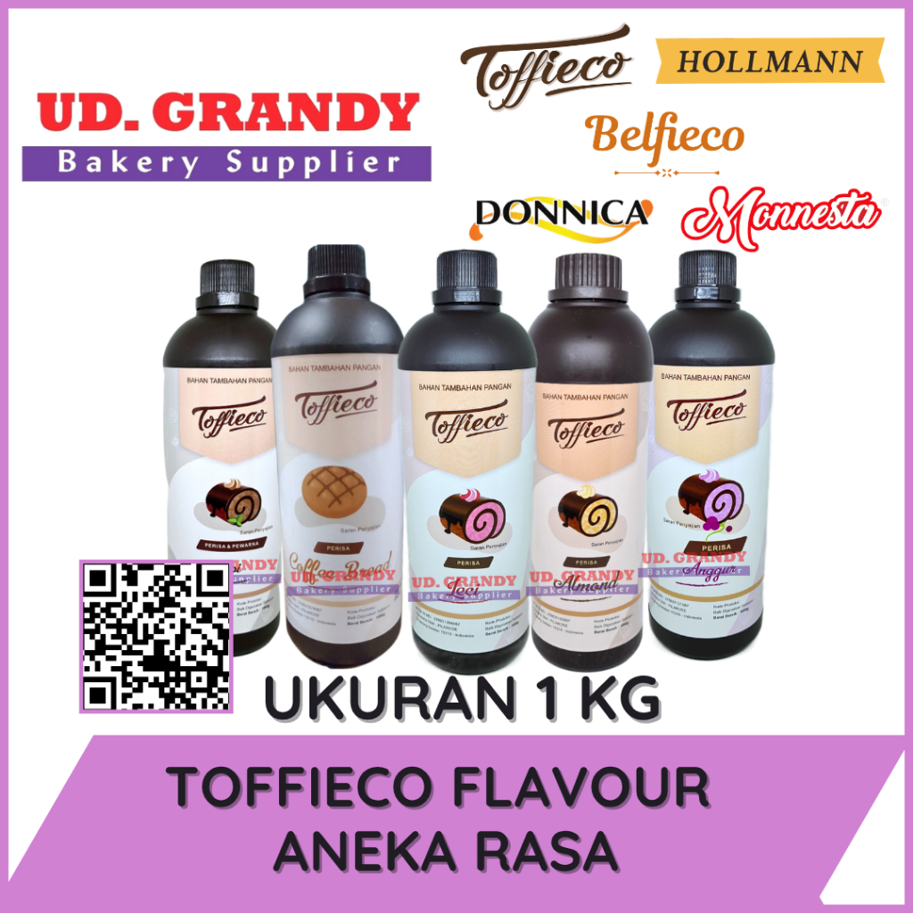 Toffieco Flavour 1 Kg [ANEKA RASA] Alpukat, Biskuit, CoffeeBread, Coklat, GreenTea, Hazelnut, Karame