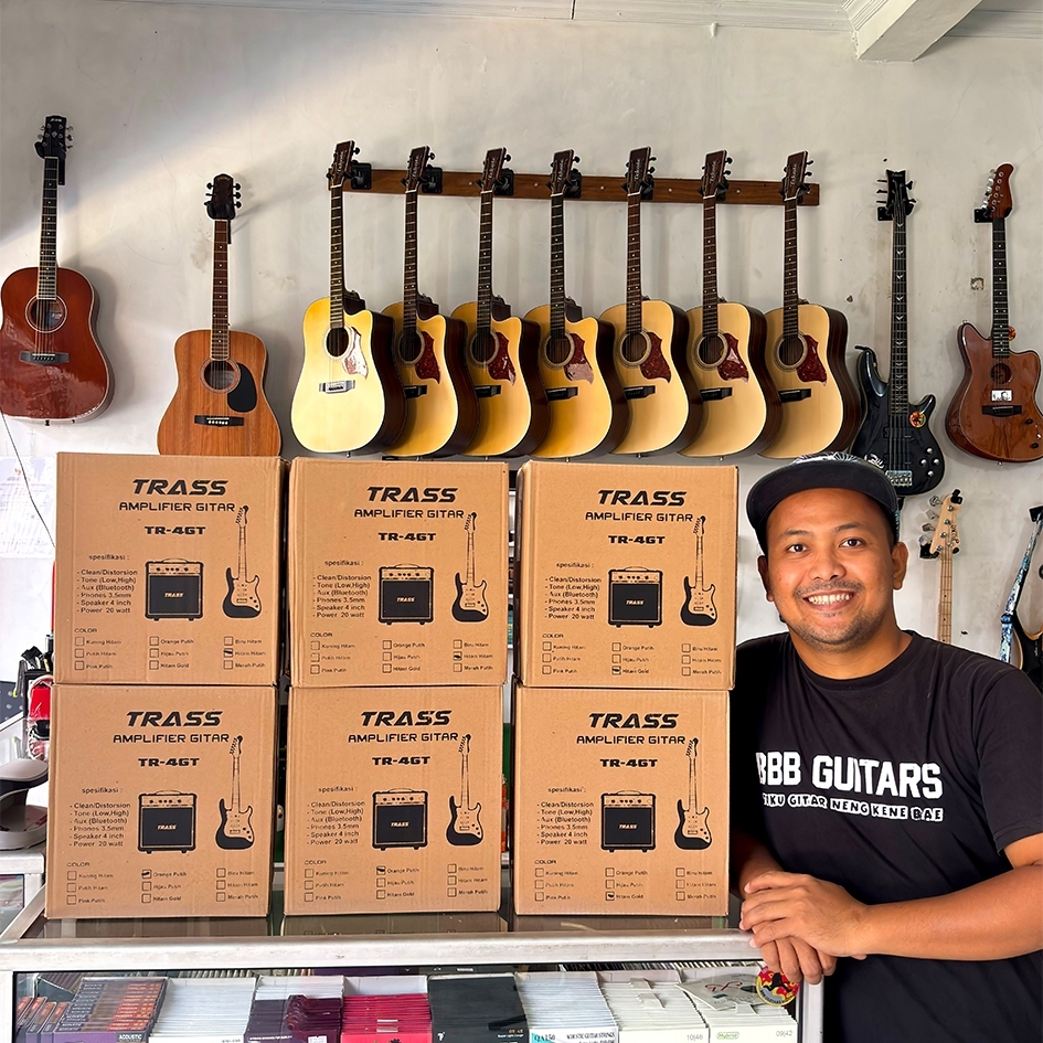 TRASS Ampli Gitar Dual Channel Speaker Akustik Ampli Gitar Elektrik Salon Ampli TRASS Original Clean