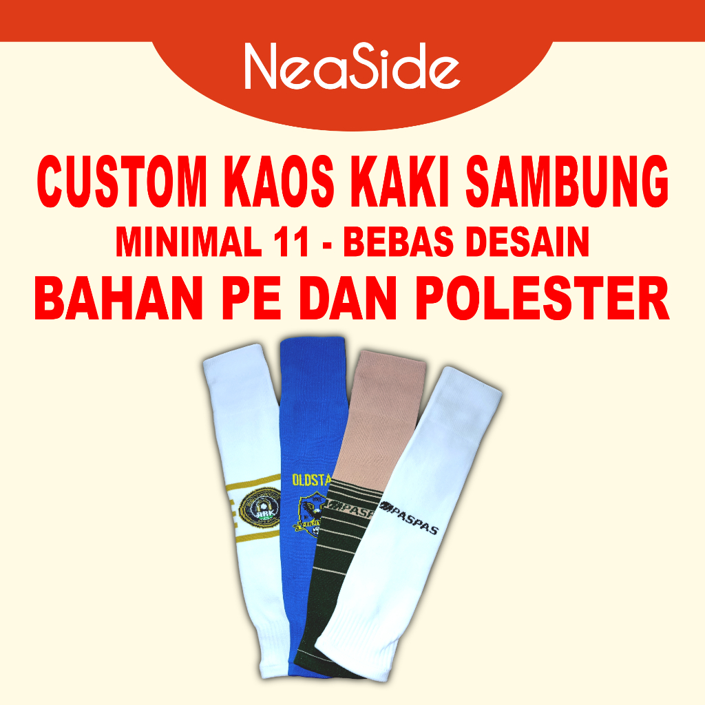Neaside Kaos Kaki Custom Bola Futsal Rajut Logo Team Premium Nyaman Dewasa Anak