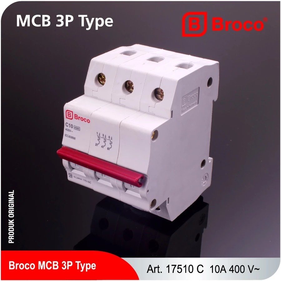 Broco Electrical 17510C MCB 3 PHASE 10A / mcb 3p 10a broco