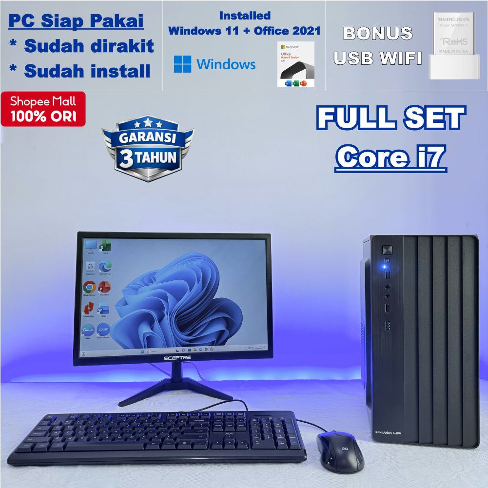 Full Set PC Rakitan Core i7 - CPU Komputer Kantor