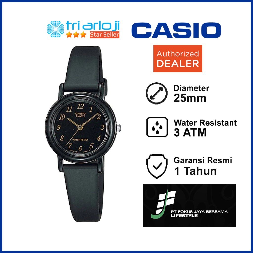 CASIO LQ-139AMV-1LDF Jam Tangan Wanita Analog Rubber Hitam LQ139  LQ-139AMV-1  LQ-139AMV