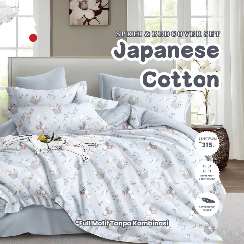 CottonHaven Sprei Set Katun Jepang Import Motif Anak | Premium Japanese Cotton Motif Sprei Set Anak 