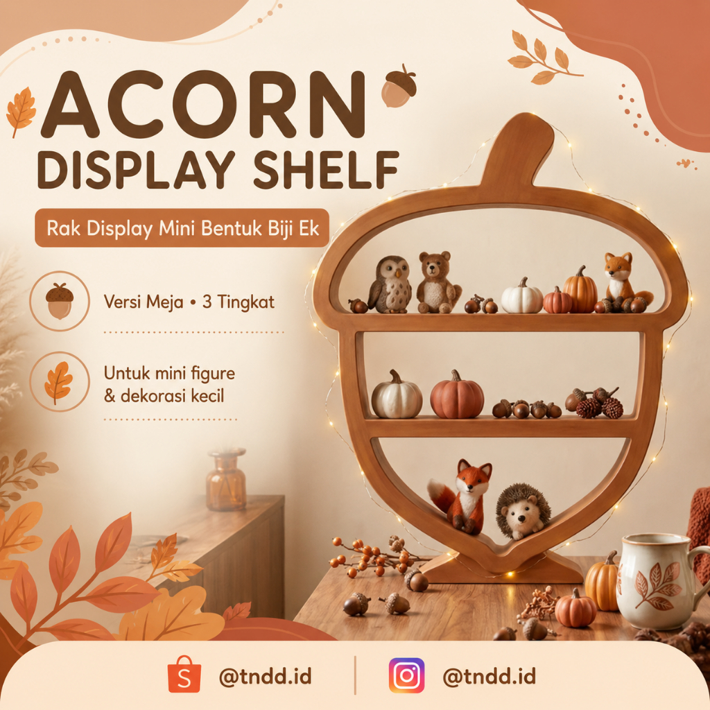 Acorn Display Shelf – Rak Pajangan Bentuk Biji Ek