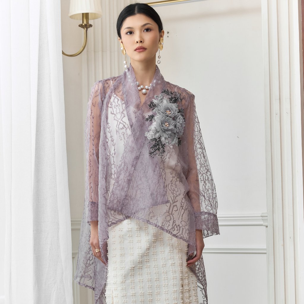 MINEWEAR - RANIA EMBROIDERY OUTER WANITA UNGU