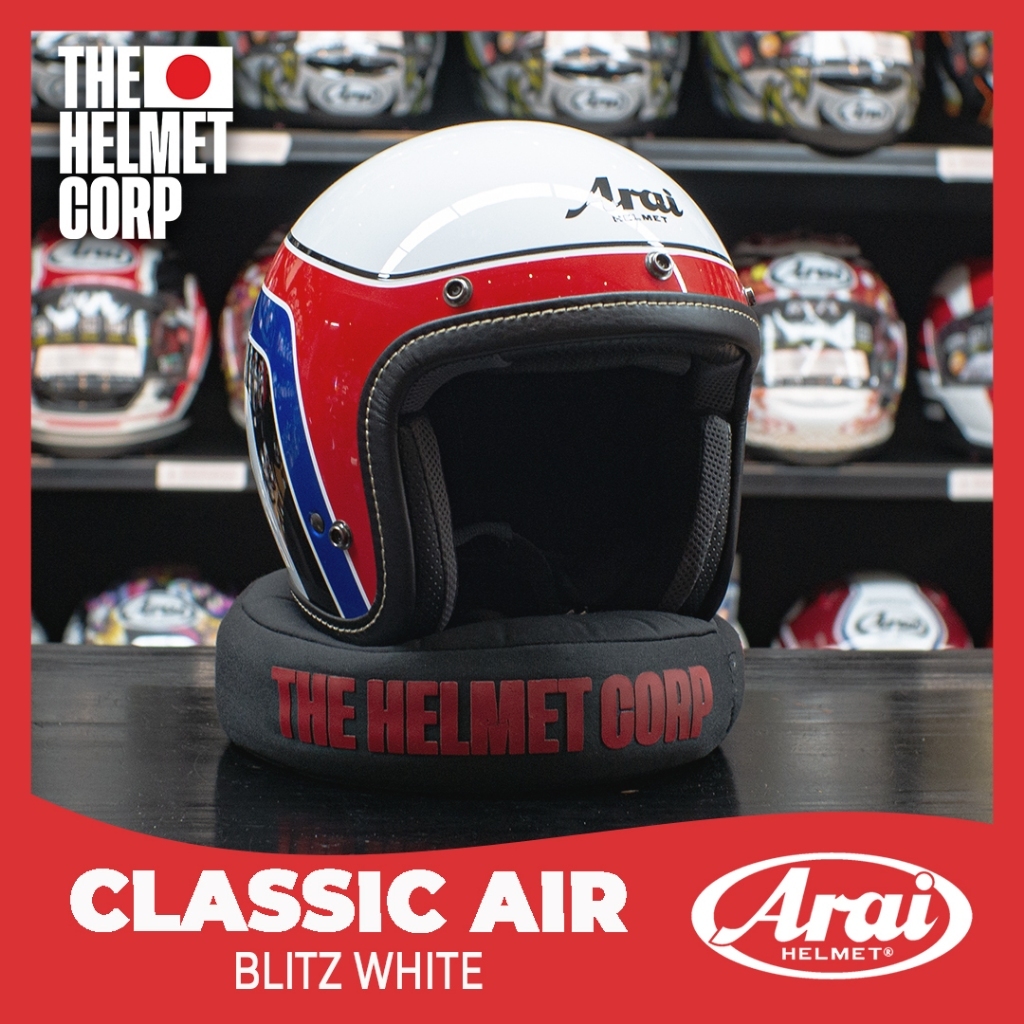 HELM ARAI CLASSIC AIR BLITZ WHITE HALF FACE HELMET CLASSIC RETRO HELM