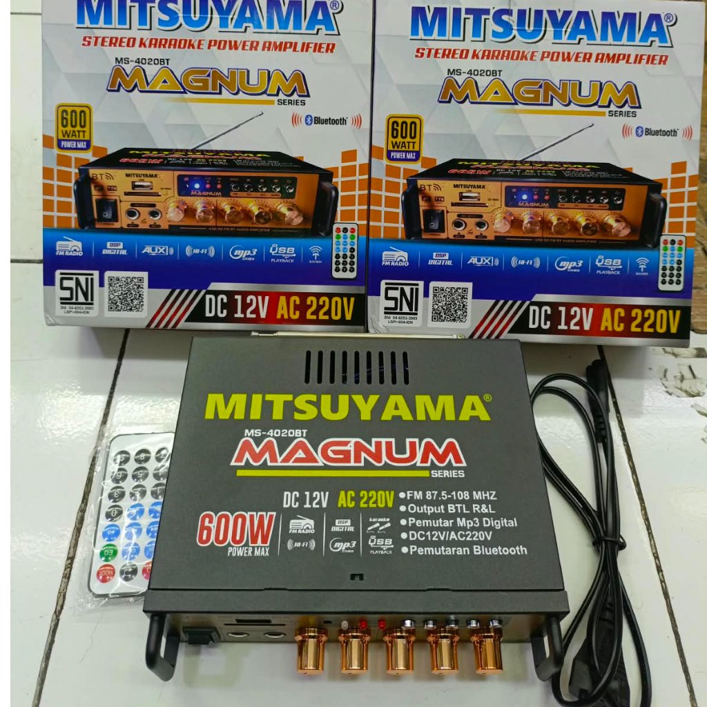 Mitsuyama Ms-4020bt Magnum Amplifier Audio 600w Stereo Karaoke Bluetooth Usb Fm Hifi Dc 12v - Ac 220