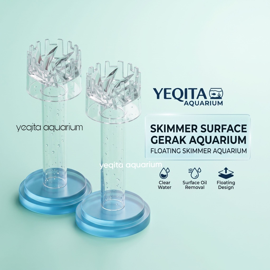 YEQITA Aquarium Floating Skimmer Aquarium Surface Skimmer Gerak Aquarium Clear Water