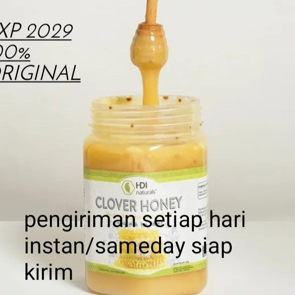Madu hdi 500gr clover honey original segel 100% exp 2029 free sendok kayu