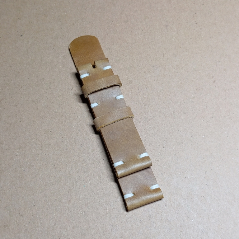 strap jam kulit asli sand bleach 18mm