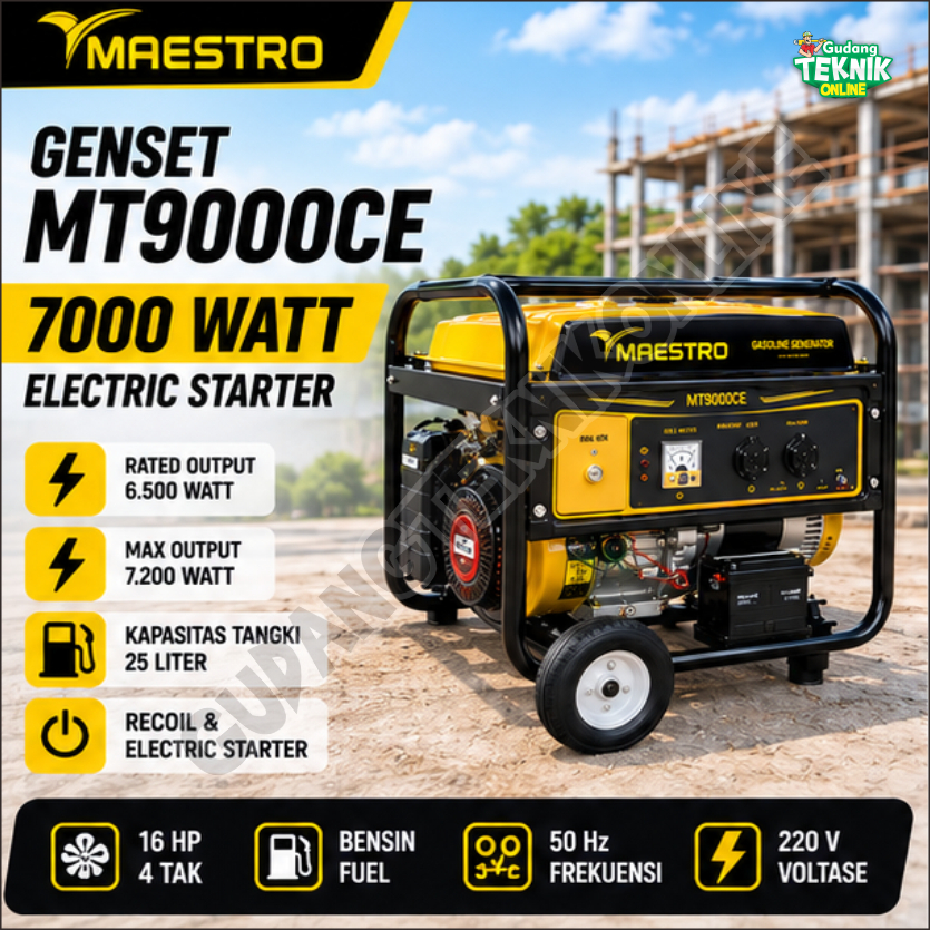 Genset MAESTRO MT9000CE 7000Watt Double Stater / Generator MT 9000 CE 7000W - Genset Generator Gasol