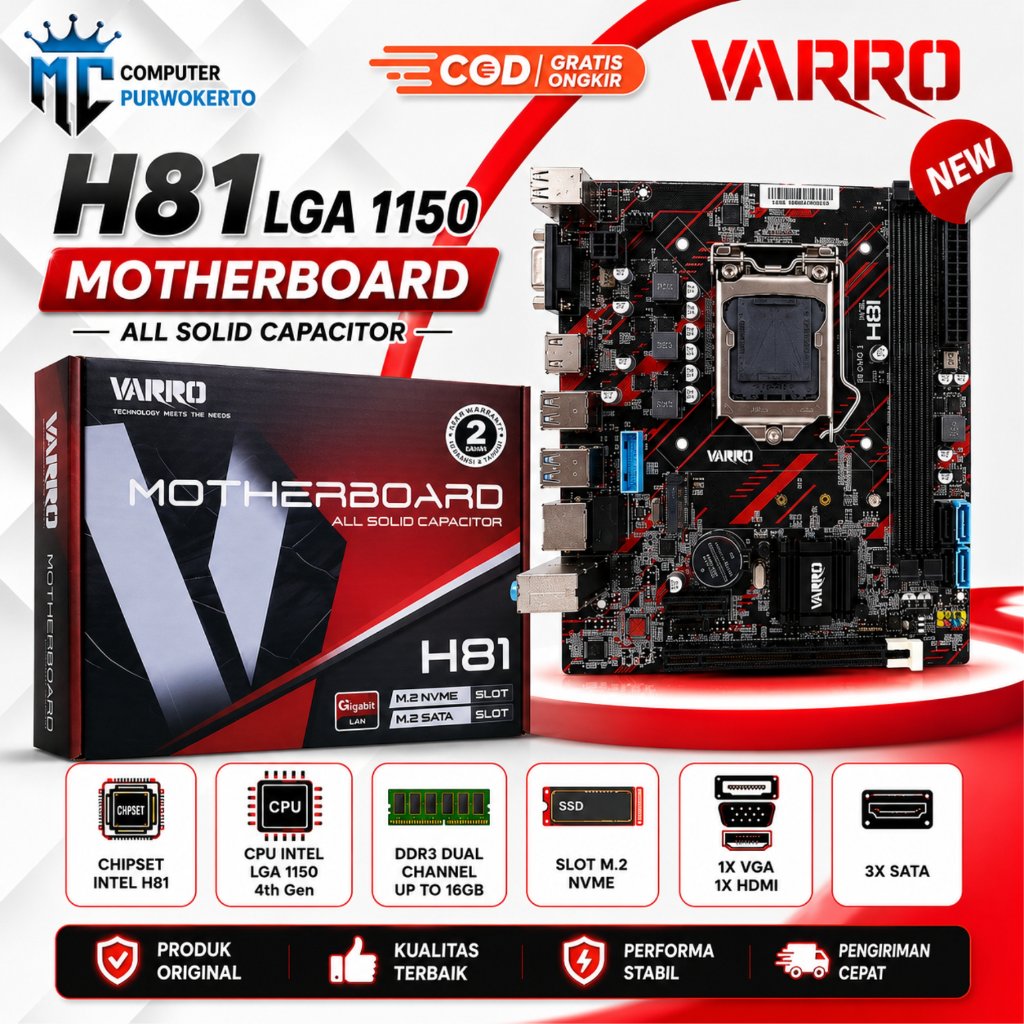 MOTHERBOARD MOBO H81 NVME SOCKET 1150 VARRO