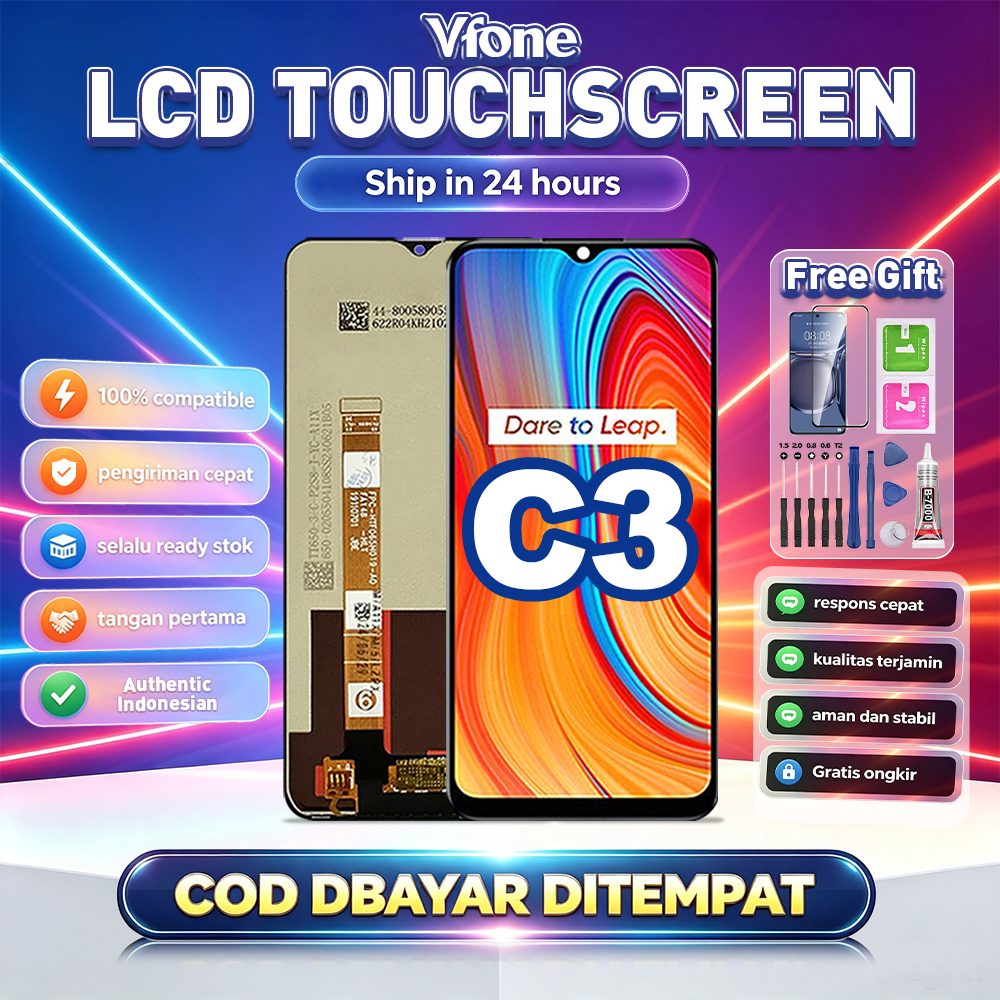 Vfone LCD FOR Realme C3 Touchscreen Fullset Replacement LCD Kompatibel Untuk Glass Touch Screen Digi