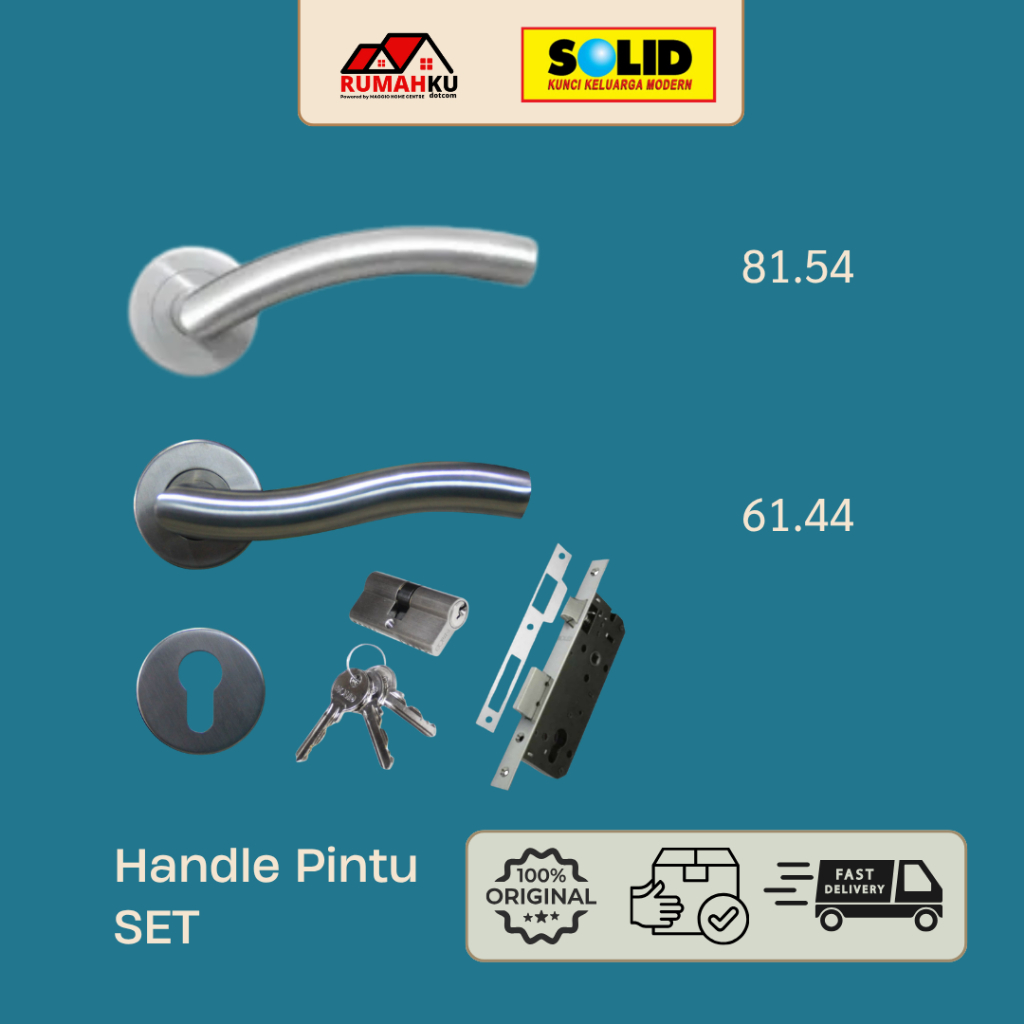 GAGANG PINTU SET - HANDLE PINTU SET - COMPLETE SET HANDLE - PAKET KOMPLIT GAGANG PINTU - SOLID & GRA