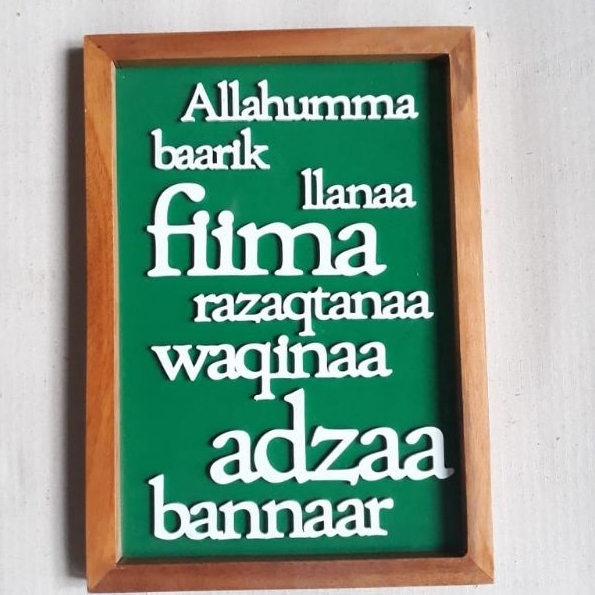 Hiasan dinding Doa Mau Makan - Pajangan walldecor tulisan timbul