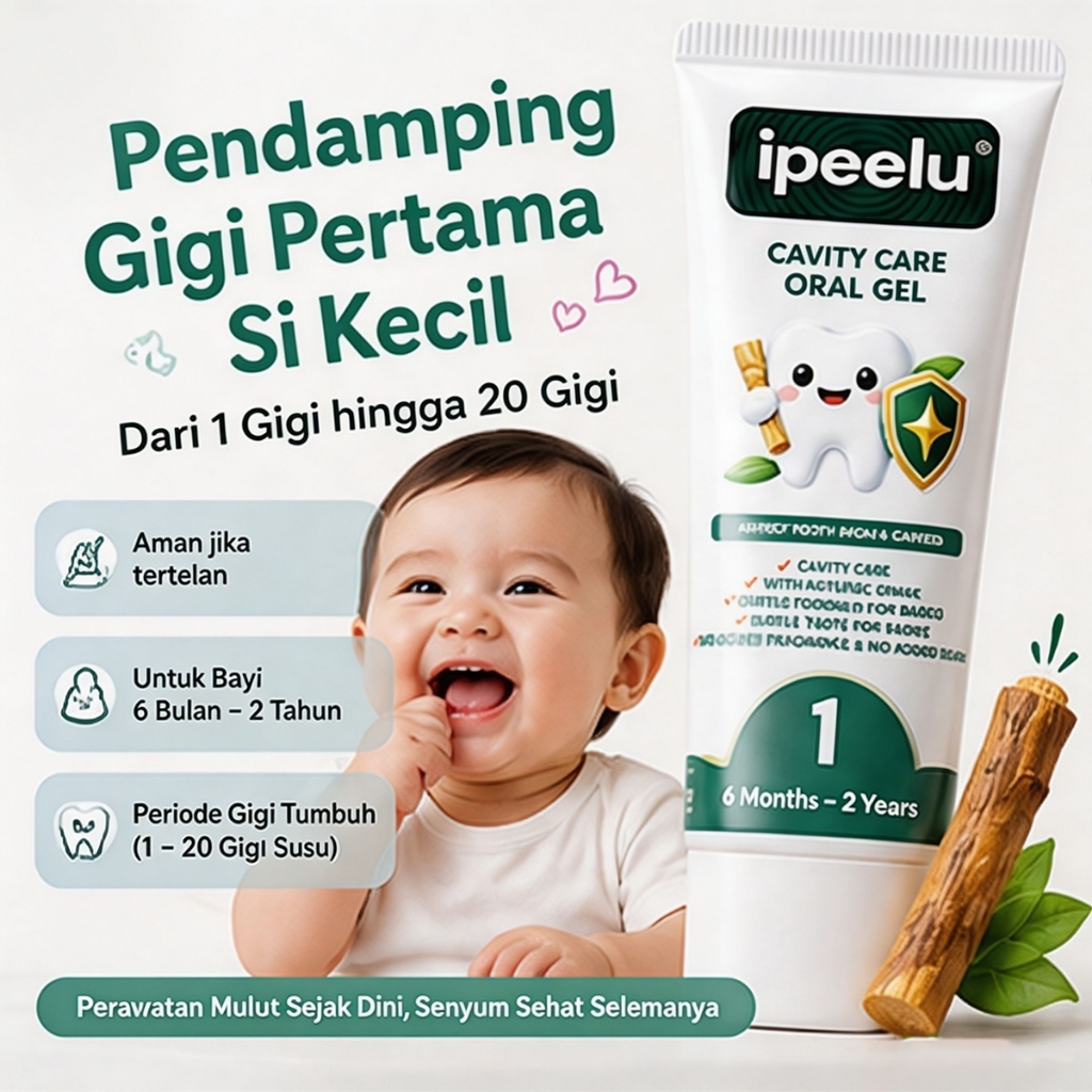 Ipeelu Pasta Gigi Bayi Dan Anak-Cegah Karies Dan Gigi Berlubang-Dual Fluoride Anti-Karies (Olaflur +