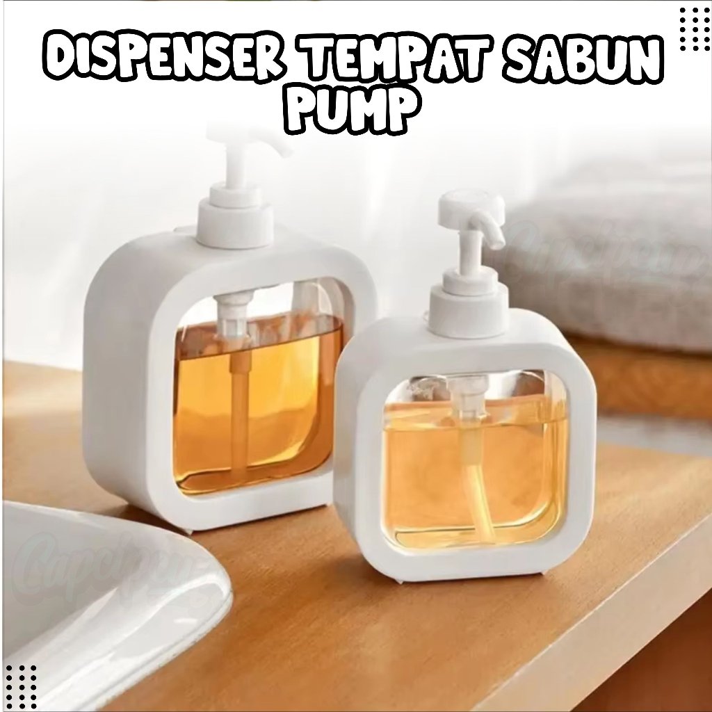 Dispenser Tempat Sabun Pump 300ml 500ml Minimalis Botol Korea Estetik Botol Sabun Cair Pump Transpar