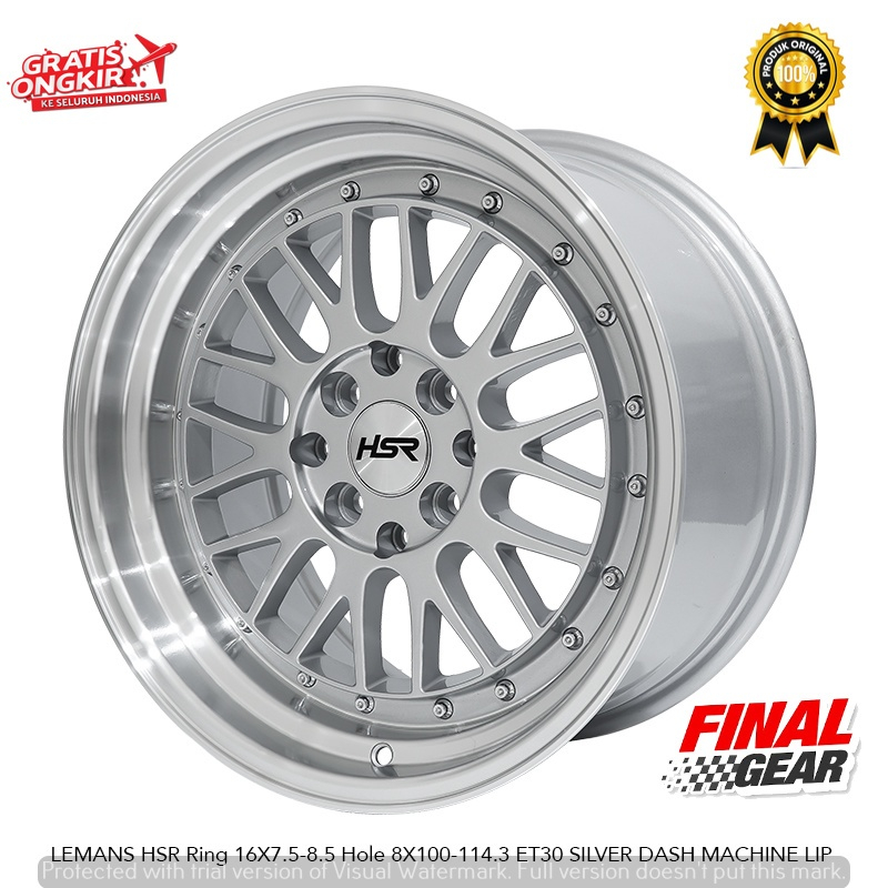 velg mobil ring 16 racing model celong bbs LEMANS HSR R16X75/85 H8X100-114,3 ET30 cocok untuk avanza