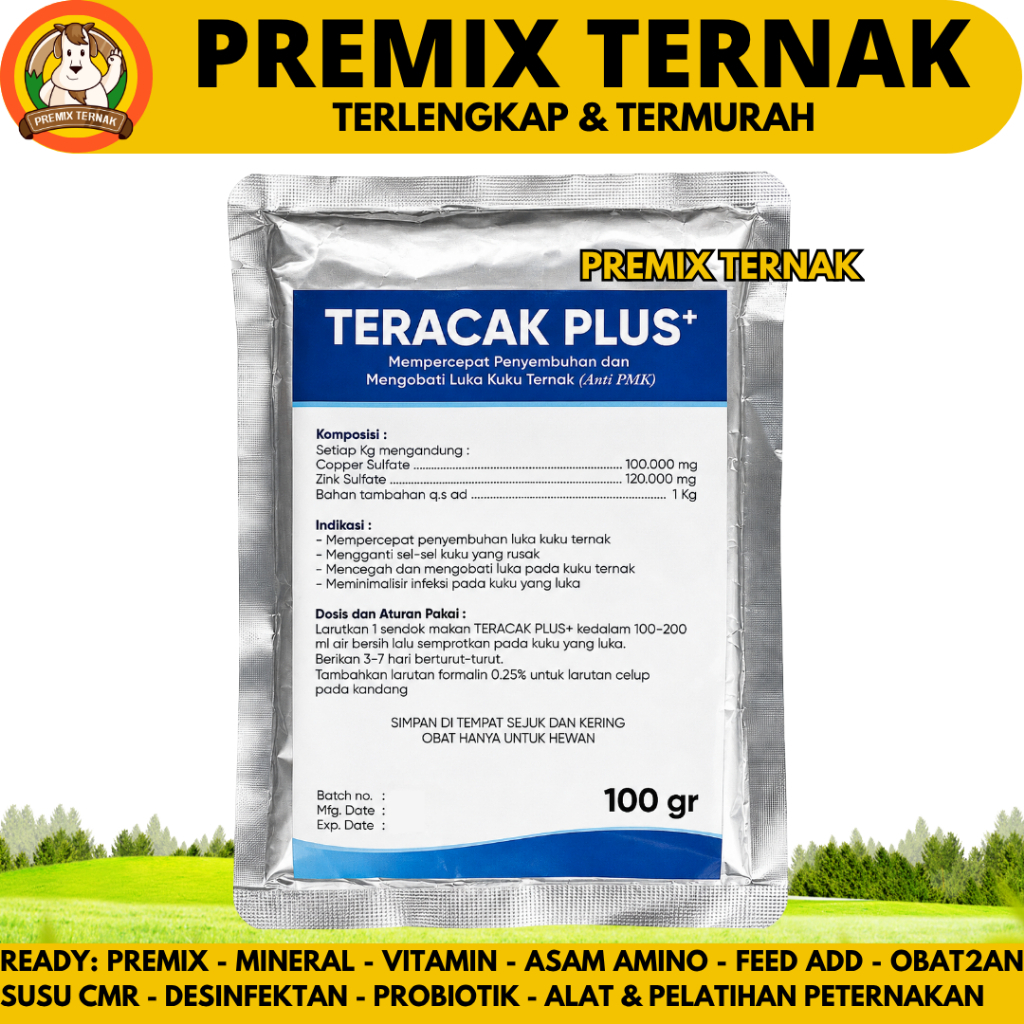 TERACAK PLUS 100 GRAM - Obat Luka kuku Sapi Kambing PMK - Obat Kuku Sapi Pincang Laminitis