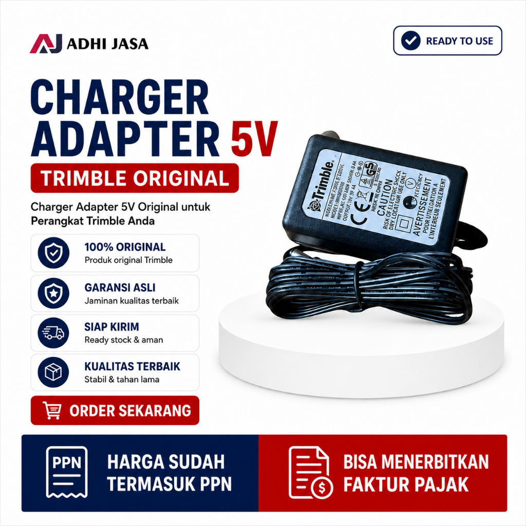Charger Trimble 5V – Adapter GPS RTK Trimble | Pengisi Daya GPS Survey