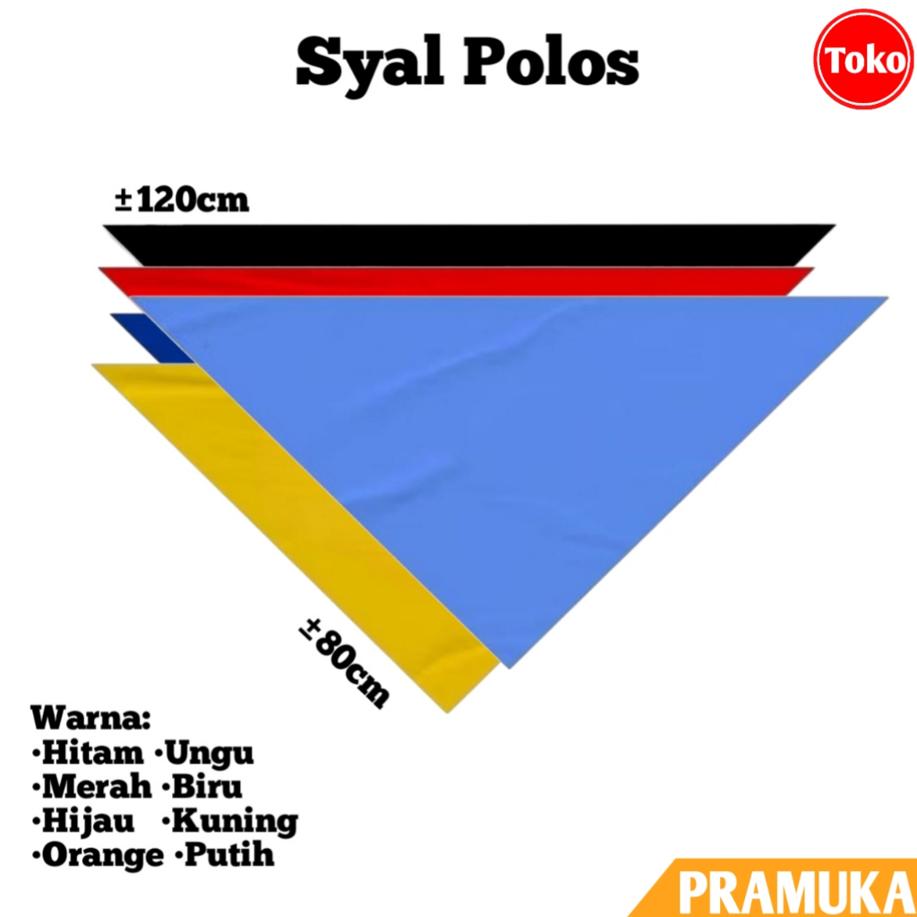 Syal Slayer Segitiga Polos / Syal Segitiga / Syal Outbond / Syal Penanda Jalan / Syal Hiking / Syal 