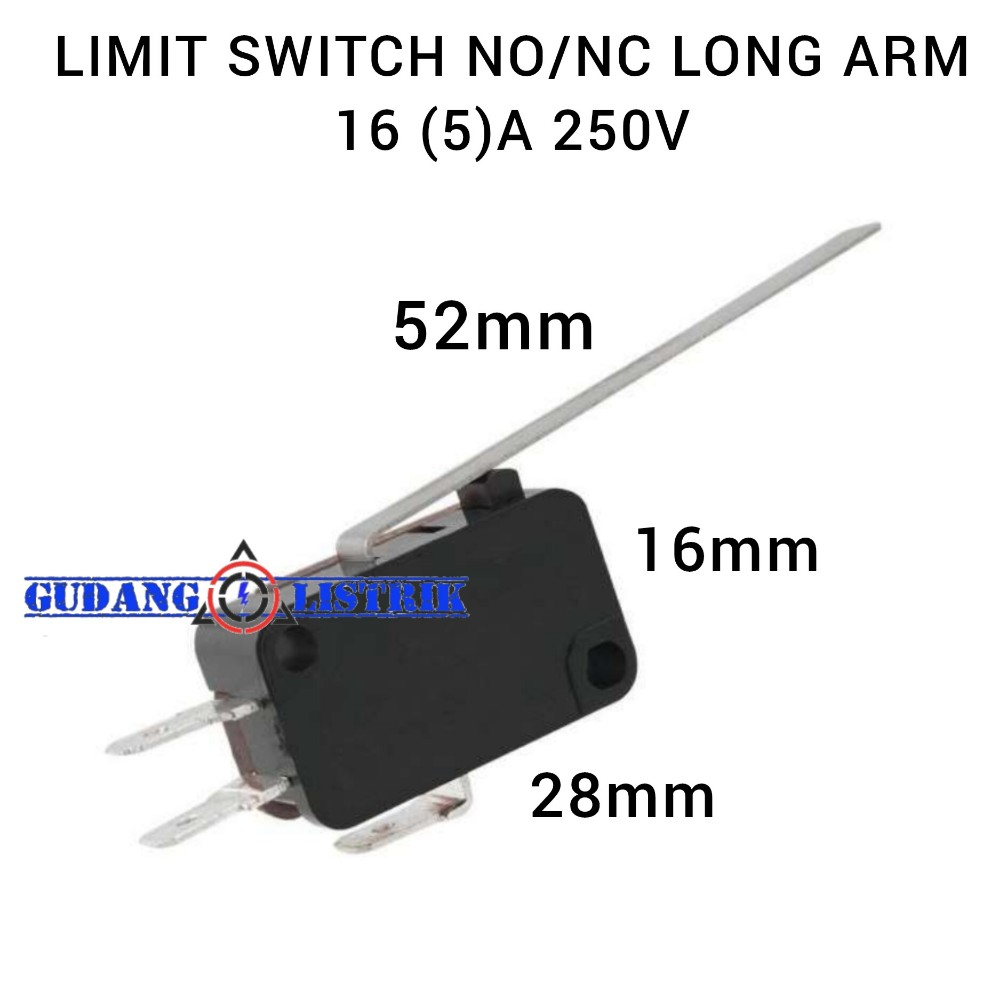 T125 Micro Switch Limit Switch Super Long Arm Gagang Panjang 16A