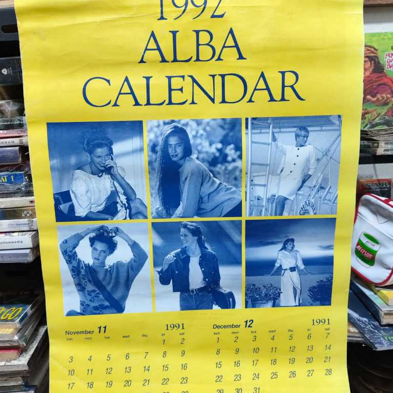 PAJANGAN CAFE KOLEKSI KALENDER JADUL KELENDER TAHUN 1992 ALBA