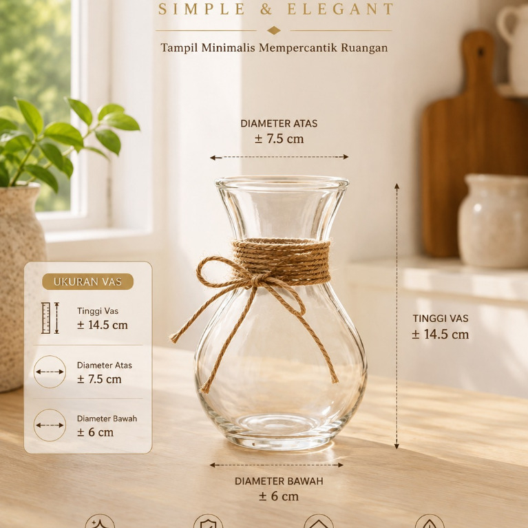 Terlarisss Vas Pot Bunga Kaca Cantik Motif - Pot Bunga Kaca - Vas Kaca Bulat - Vas Tanaman Air