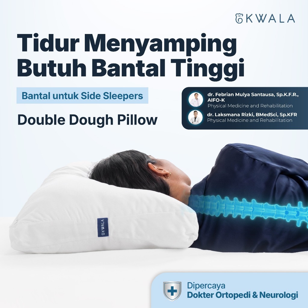 KWALA Double Dough Pillow | Orthopedic Pillow | Bantal Tinggi | Bantal Double Layer | 100% Microfibe