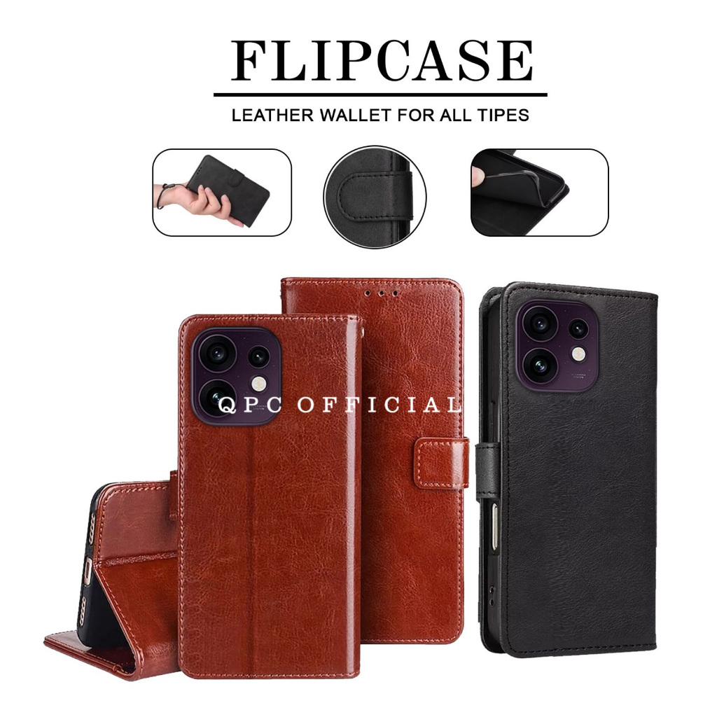 Leather Flip Case Oppo Reno 16 5G Oppo Reno 16F Case Sarung Kulit Case Flip Leather case premium Fli