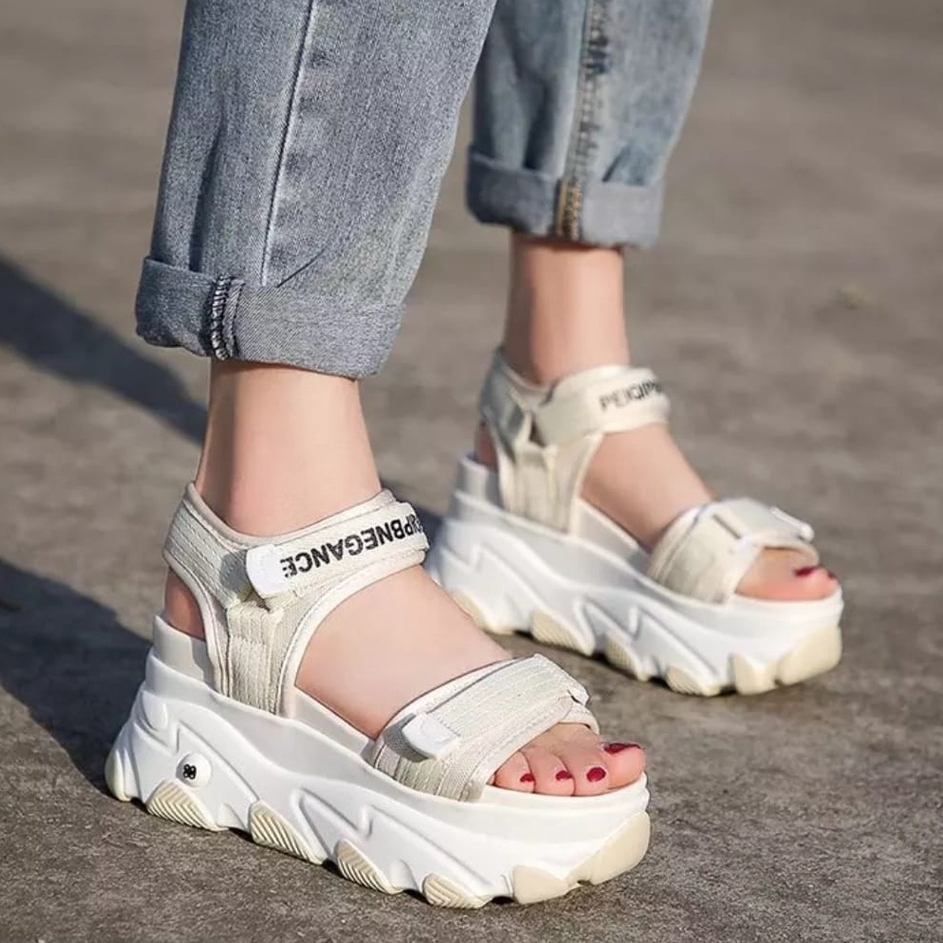 Sandal Tali Fashion Wanita Platform Sedang Anti Lecet | CK538
