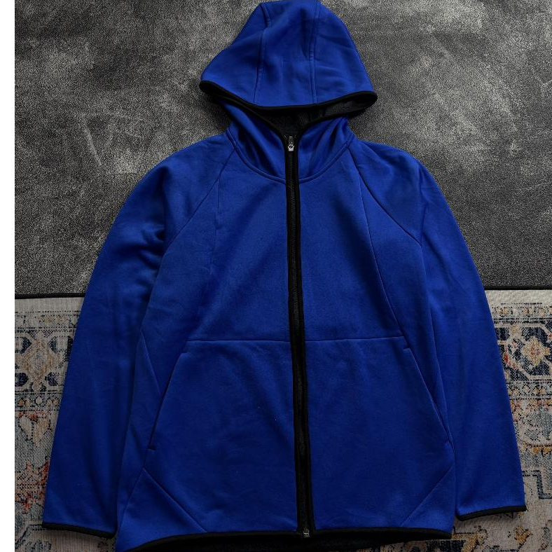 Hoodie Uniqlo Softshell L Jaket Zipper Biru