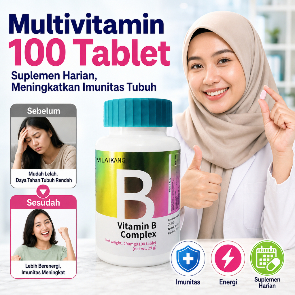 Multivitamin 100 Tablet | Suplemen Multivitamin | Multivitamin Lengkap | Melengkapi Kebutuhan Vitami