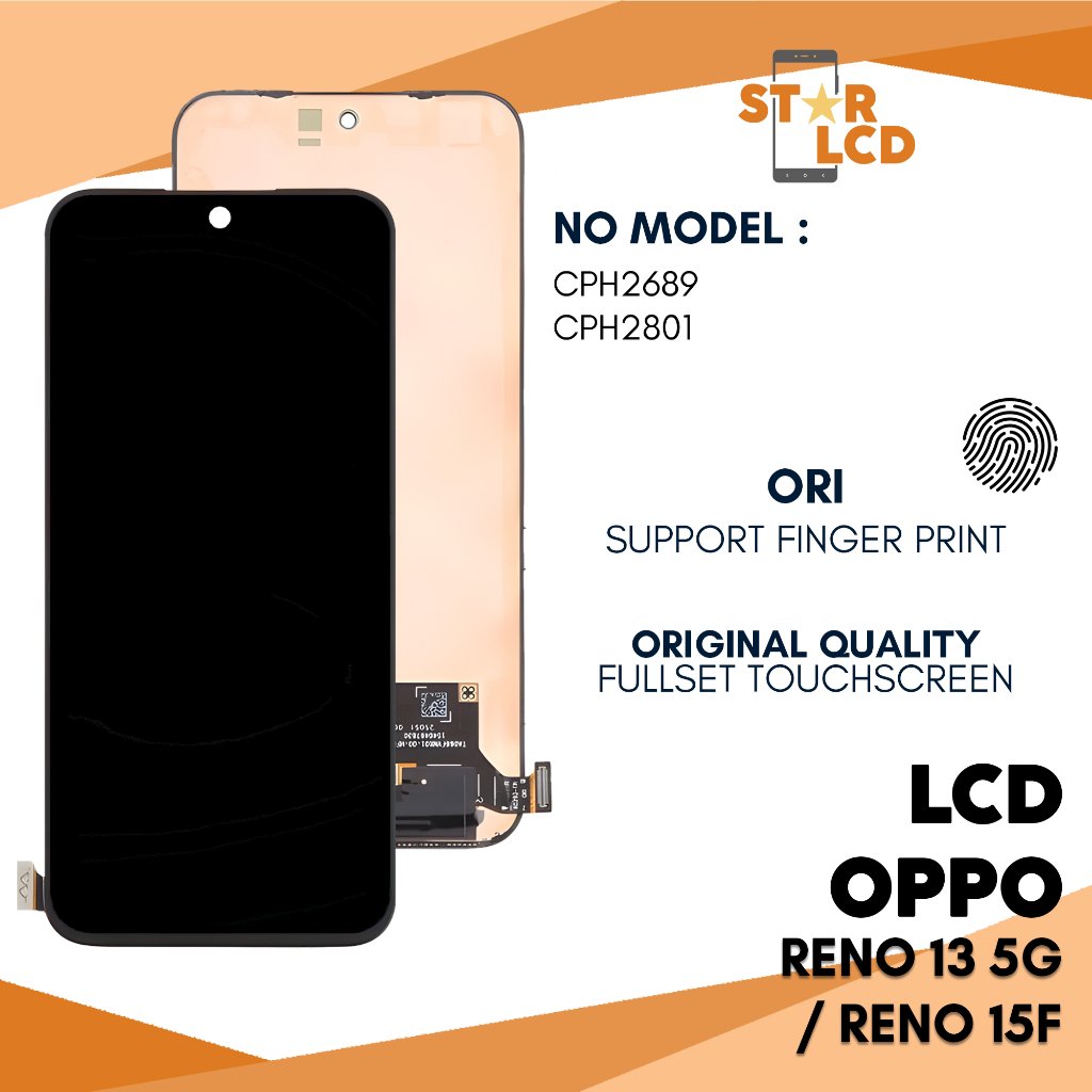 Grosir LCD Oppo Reno 13 5G / Reno 15F  - Support Fingerprint - Fullset Touchscreen Original