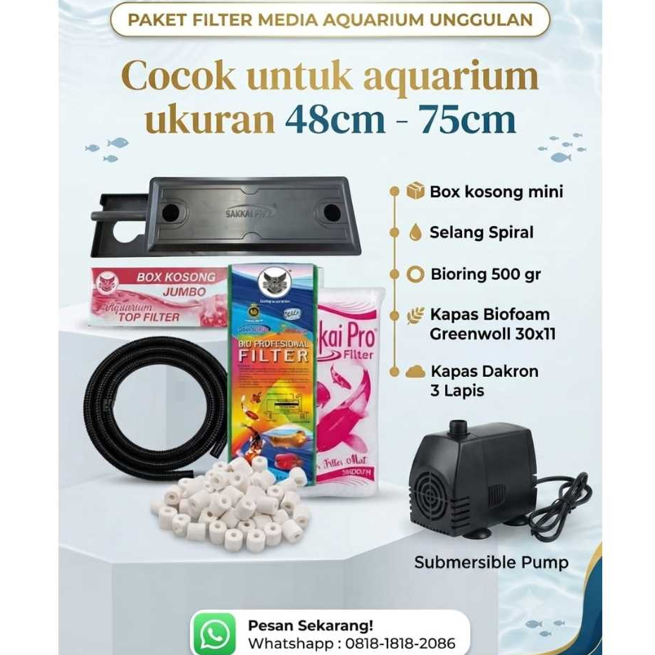 PAKET SET LENGKAP FILTER BOX MESIN POMPA AQUARIUM / FILTER AQUARIUM FULL SET