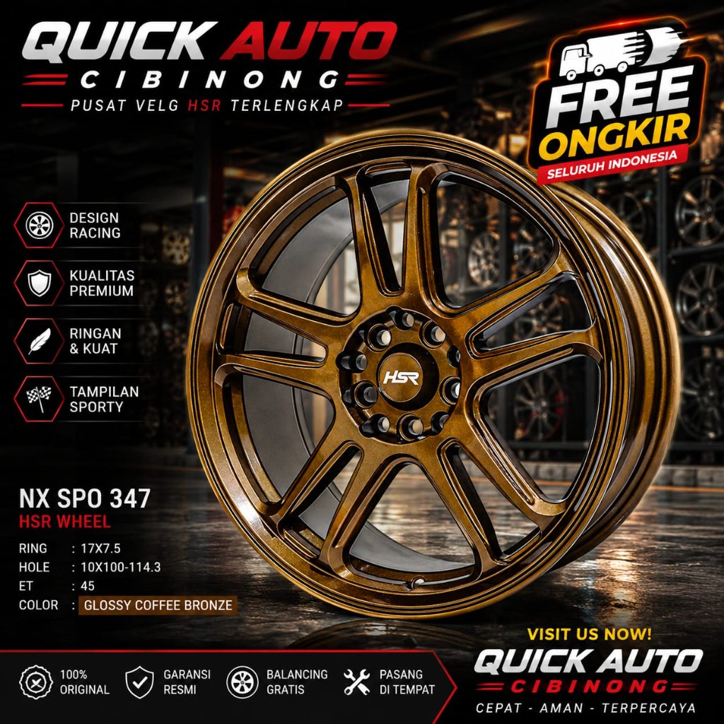 Velg Racing Model Nx Spo Ring 17 Untuk Sienta Celica Biante Voxy Dll-VELG PROMO RING17