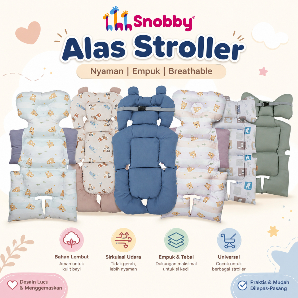Snobby Alas Stroller Series / Alas Stroller Bayi / Alas Duduk Bayi / Bantal Stroller