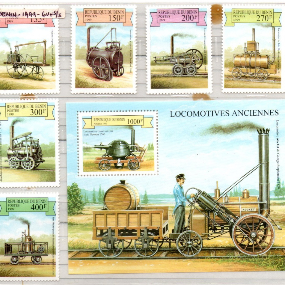 Prangko Tema Kereta Api Train 130 Benin