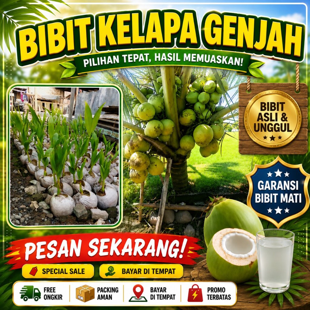 PALING DICARI  Bibit Kelapa Genjah Entok Unggul, Bibit Kelapa Genjah Hijau, Bibit Kelapa Genjah Kebu