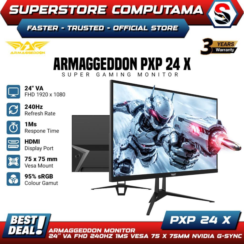 Armaggeddon Monitor Gaming 24 Inch FHD 240Hz Fast VA PXP 24X Black - Garansi 3 Tahun
