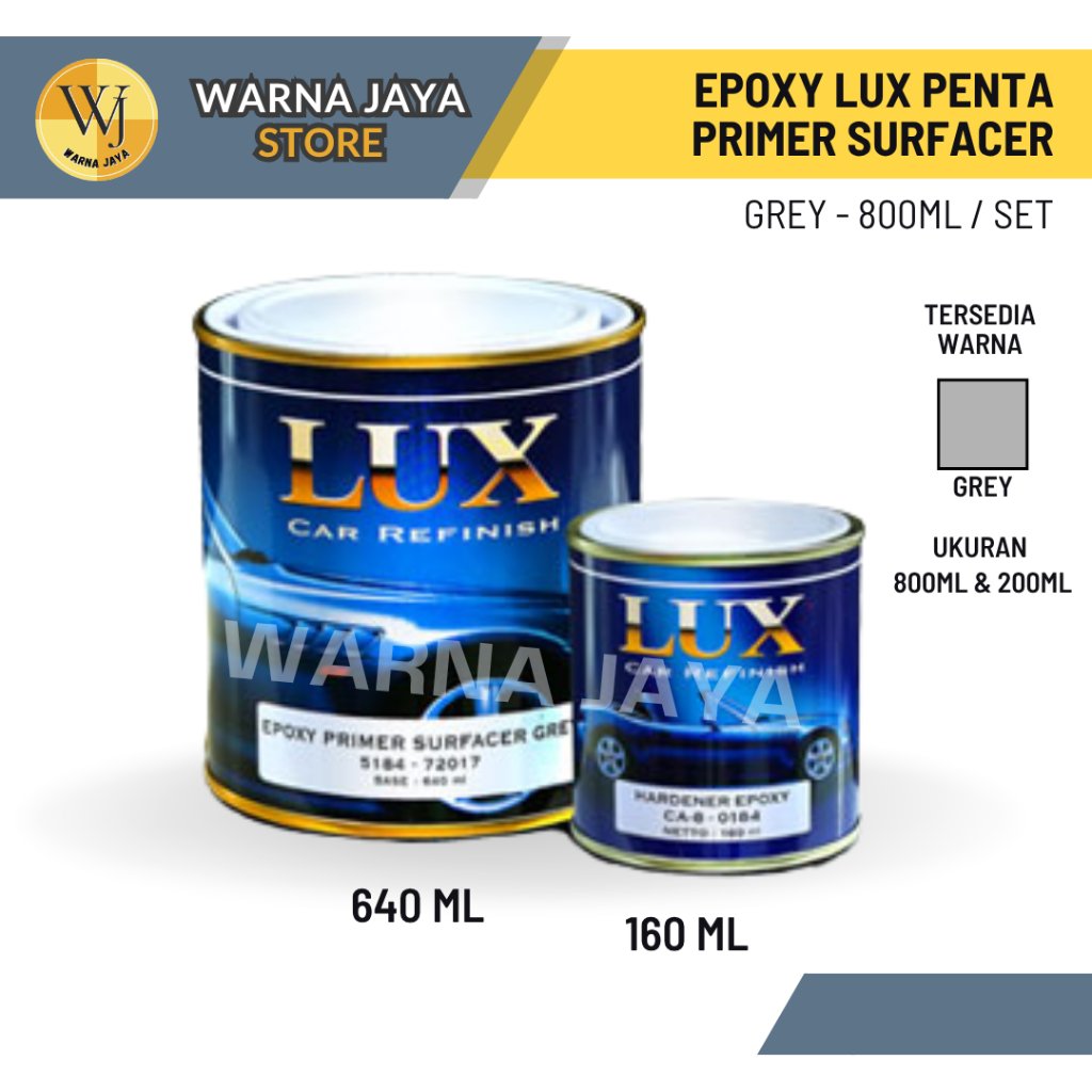 Epoxy Lux Primer Surfacer Abu Abu 1 Liter / Cat lapis dasar / Epoxy Lux Primer Grey 1 L