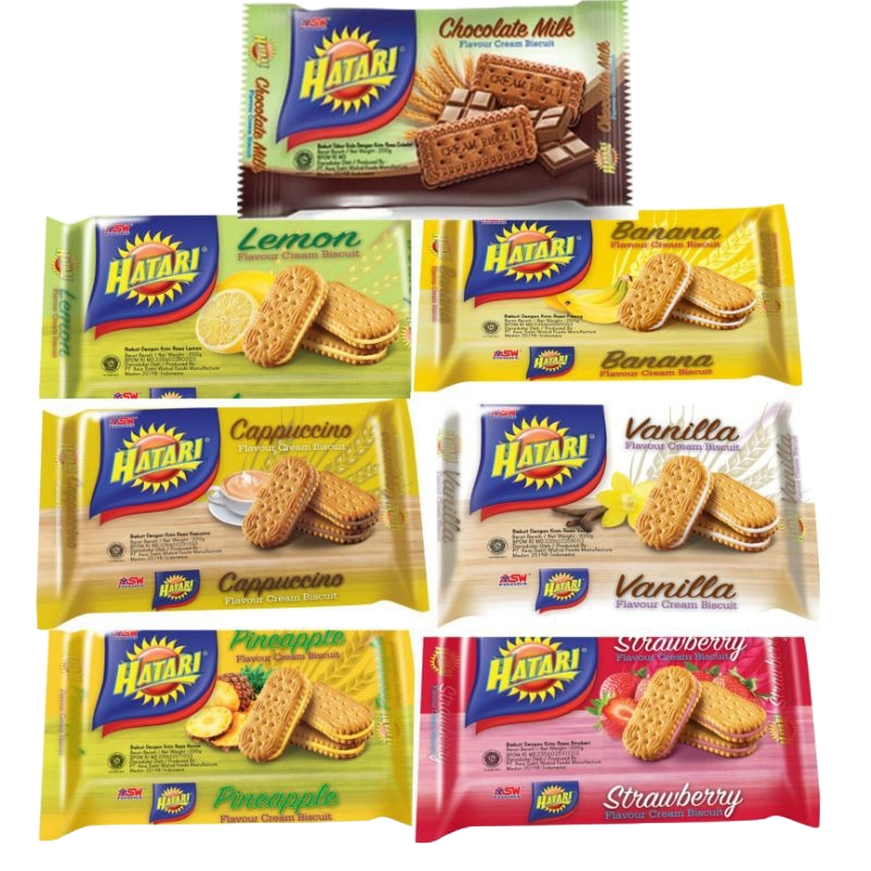 Biskuit Hatari 190gram Coklat,Stoberi,Pisang,Vanilla