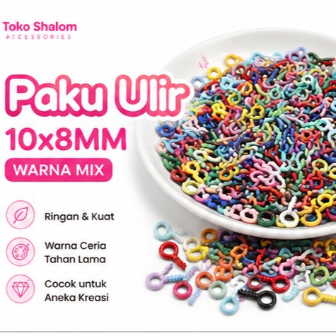 PAKU ULIR 10X8MM WARNA MIX/ACCESSORIES TAMBAHAN