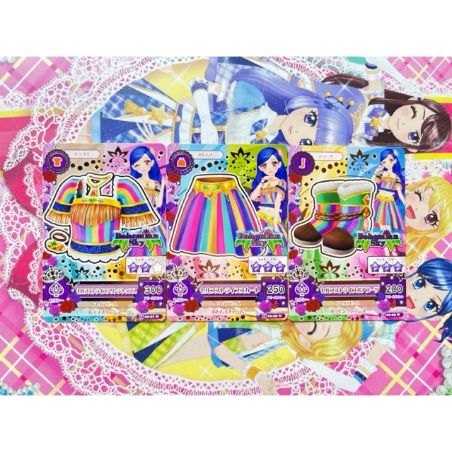 Kartu Aikatsu Jepang Set Self Stripe Fringe Sora Kazesawa Bohemian Sky Original Langka Rare Official