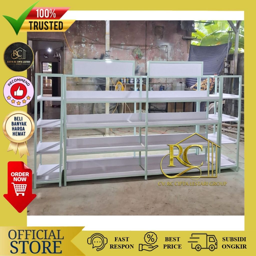 Rak Gondola Supermarket Rak Display Tengah Rak Gondola