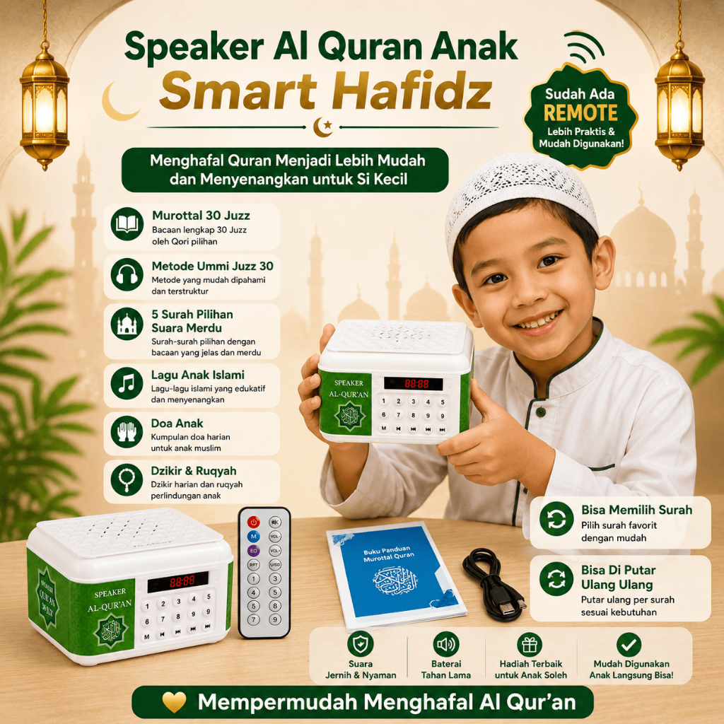Speaker Murottal Quran Anak Smart Hafiz 30 Juzz Metode Ummi
