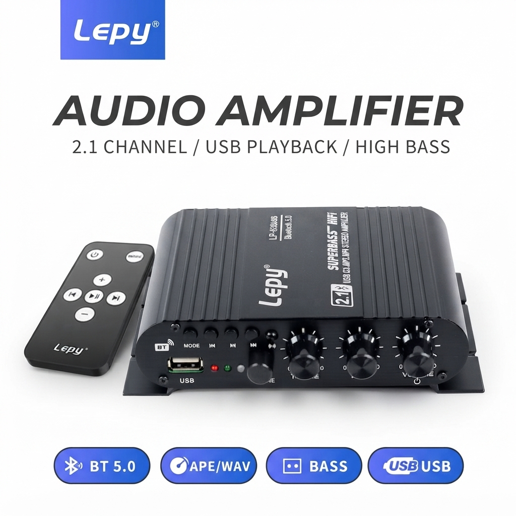 Power Amplifier Mini Bluetooth HiFi Audio Mobil & Rumah - Lepy LP-838USB